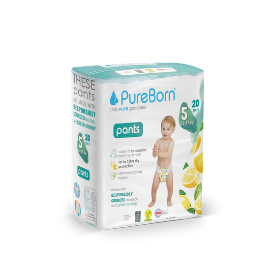 PureBorn Organic Bamboo Pull-ups/ Single Pack/Size 5-Pack of 20