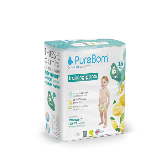 PureBorn Organic Bamboo Pull-ups/ Single Pack/ Size 6- Pack of 18