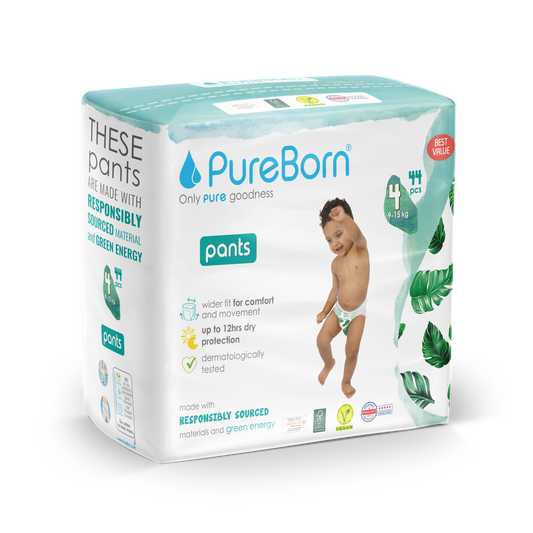 PureBorn Organic Bamboo Pull-ups/ Double Value Pack/Size 4-Pack of 44