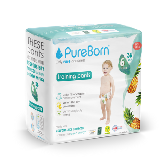 PureBorn Organic Bamboo Pull-ups/Double Value Pack/ Size 6- Pack of 36